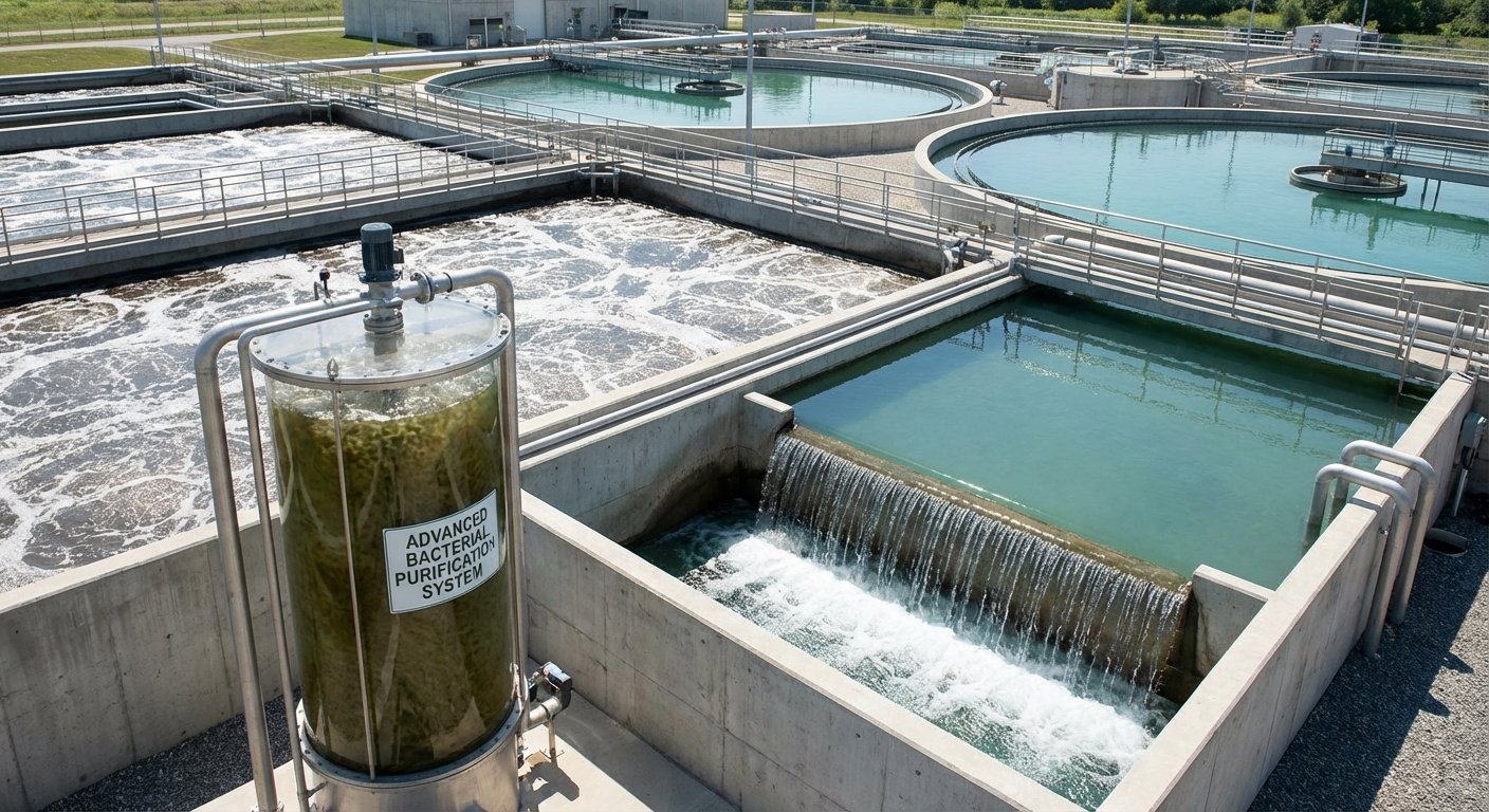 Notekūdeņu attīrīšanas iekārta ar baktērijām