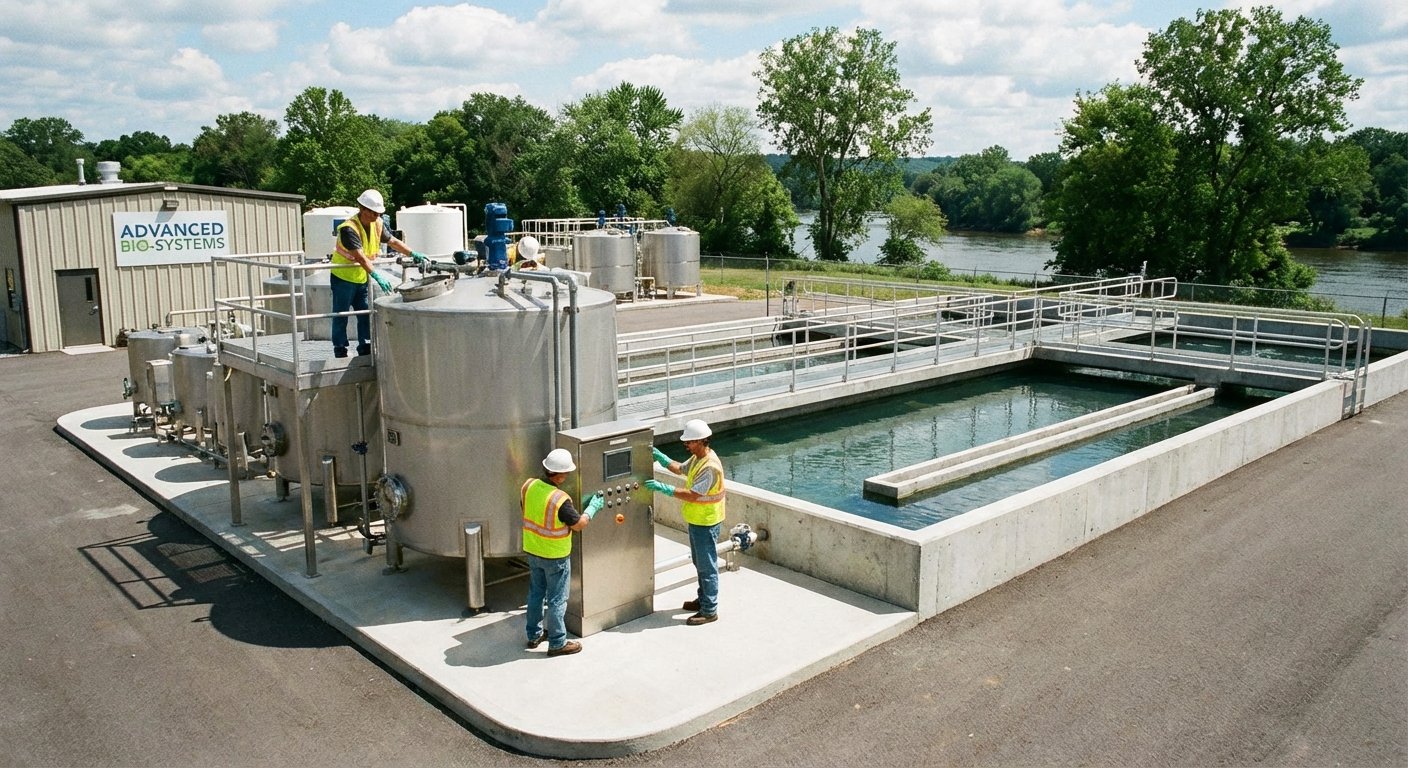 Darbinieki pie notekūdeņu attīrīšanas iekārtas