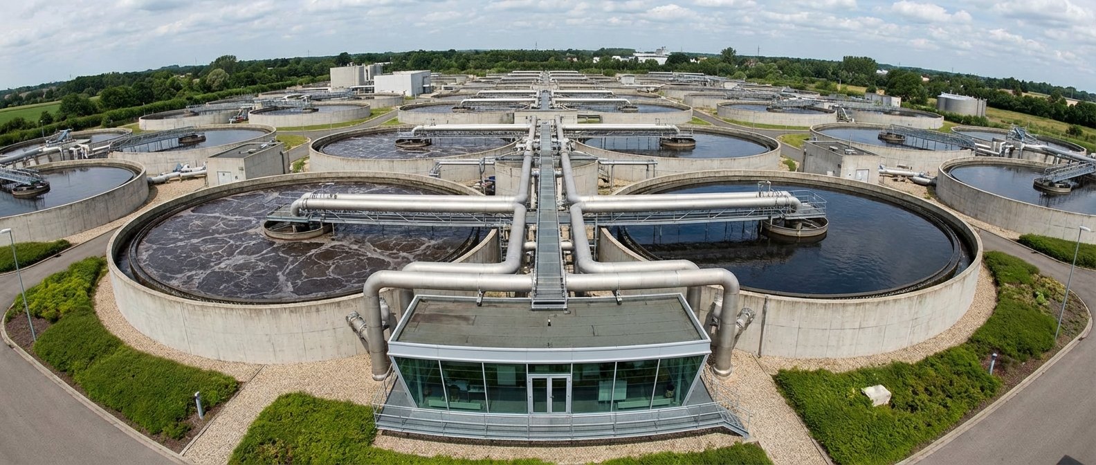 Bioloģiskās attīrīšanas iekārtas ar baktērijām darbībā