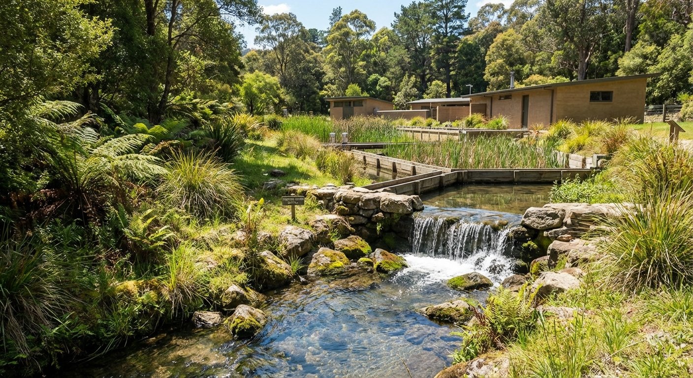 Tīrs ūdens pēc bioloģiskas attīrīšanas dabiska vidē