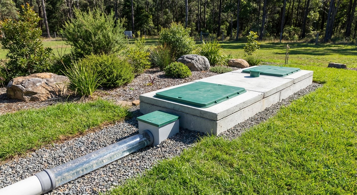 Baktērijas septiskajās tvertnēs attēlotas dabīgā vidē ar ūdens plūsmu