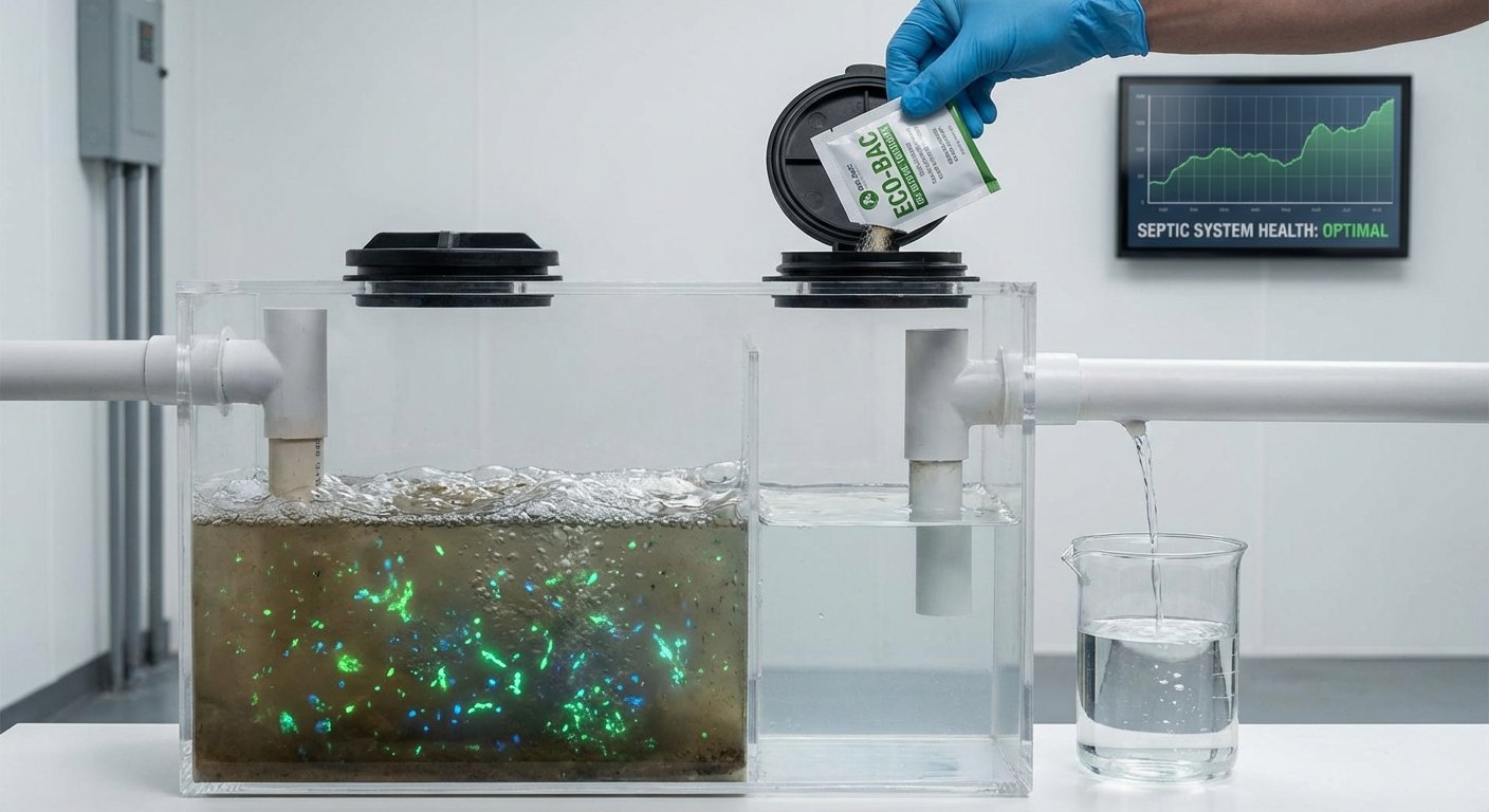 Videi draudzīgas baktērijas septiskajās tvertnēs ar tīru ūdeni